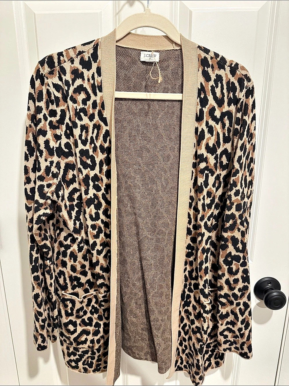 J.CREW Leopard Open Cardigan Brown & Black Medium NWOT